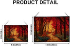 Path Through Glowing Autumn Forest Rectangular Stained Glass Suncatcher – Hanging Window Panel with Animal & Nature Scene – Vibrant Glass Art Gift for Wildlife, Fantasy, Nature Lovers 1GorZh - Image 4