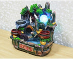 LUNIZ Waterfall Fountain Tabletop Fountain Rockery Water Fountain Office Desktop Decoration Creative Resin Decorative Ornaments for Home Office - Image 3