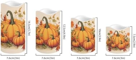 Pumpkin Flickering Flameless Candles Happy 4th of July Pattern LED Pillar Candles Battery Operated with Timer Color Changing Electric Candles Thanksgiving Day Decorations - Image 2