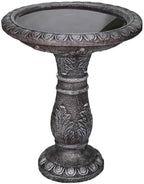 24.4" H Cement Bird Bath for Garden- Fibre Reinforced Concrete Bird Baths for Outdoors, Large Size Vintage Carved Pedestal Birdbath for Patio, Yard, Lawn -20”Dia. X 24.4”H Bird Fountain - Image 4