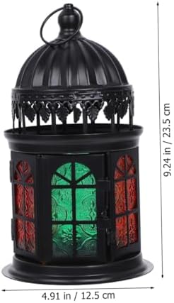 Moroccan Style Colorful Glass Candle Holder Pendant Lamp Ornament Halloween - Image 2