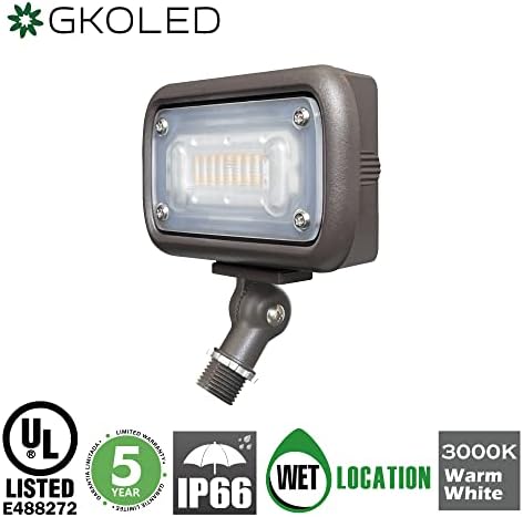 GKOLED 15W LED Flood Lights, Outdoor Dusk to Dawn, 3000K, UL Listed - Image 5