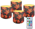 Thanksgiving Maple Leaf Flameless Candles Battery Powered LED Candle with Remote Timer Color Changing Control 4 Pieces Candles for Thanksgiving Decorations by WelcometoLuarisgur