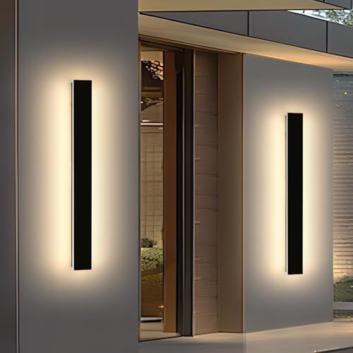 2 Pack 47.2inch Long Linear Outdoor Wall Light, 3000K Warm White Modern Wall Mounted Sconce, IP65 Waterproof, 42W, Black Exterior Lighting Fixture for Garage, Patio, Porch, Garden - Image 7