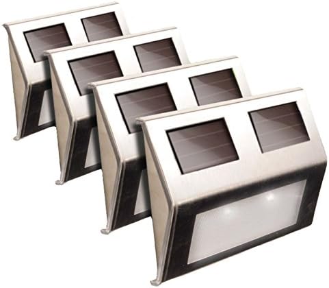 Maxsa 47334-SS Weatherproof Solar LED Lights for Decks and Steps (4-Pack), Stainless Steel - Image 4