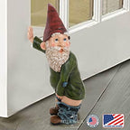 Gnome Statue - 10.3" Tall Polyresin - Willy The Peeing Garden Gnome for Lawn Ornaments, Indoor or Outdoor Decorations - Red and Green Funny Gnomes - Image 4