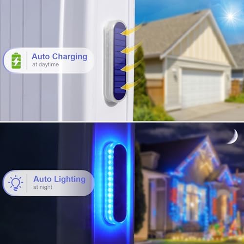 Blue Solar Lights Outdoor Waterproof Boat Dock Deck Step Solar Powered - Image 2
