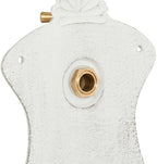 Relaxdays Wall Fountain, Antique Design, Basin & Tap, Water, for Garden & Patio, 42 x 24.5 x 11.5 cm, Cast Iron, White, Brass - Image 6