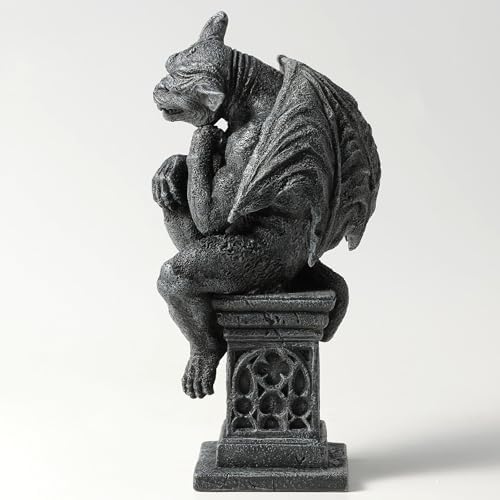 Veronese Design 7 1/8 Inch Beast Gargoyle Thinker Pose on Pedestal Polyresin Collectible Statue Figurine Gothic Fantasy Decor for Home or Gift - Image 6