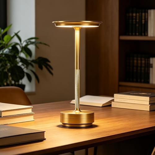 LED Cordless Table Lamp Rechargeable Battery Outdoor Light Gold by Vanzbon