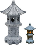 Pagoda Garden Statue Resin Solar Japanese Pagoda Lantern Decorative Zen Garden Landscape Ornament for Yard Patio Lawn Outdoor Decor, Style4 by Unknown