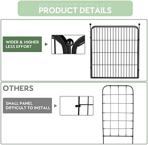 Decorative Garden Fence 12 Pack for Dogs 32in (H) x 28ft (L) with Lock,Metal Wire Fencing Border Animal Barrier,Flower Bed Border for Landscape Patio Yard Outdoor - Image 5