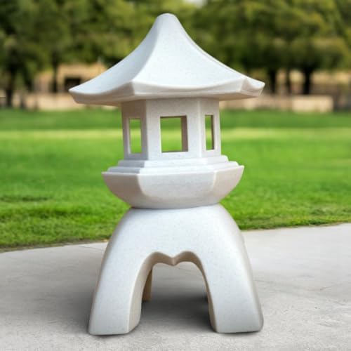 OLOMA Zen Stone Lantern Garden Statue Concrete Japanese Pagoda Sculpture Handmade Outdoor Cement Decor Yard Patio Lawn Walkway Meditation Landscaping Accent Lighplace Garden Accent - Image 6