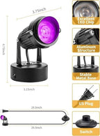 ZUCKEO RGB Spotlights Indoor LED Up Lights with Remote, 120V 10W Halloween Christmas Uplighting Indoor Spot Light, 4.92FT Code Plug in Accent Flood Light Color Changing Landscape Lighting(6Pack) - Image 5