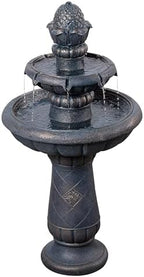 Teamson Home 2-Tier Birdbath Water Fountain Outdoor Garden with Shallow Basin - Image 5