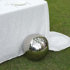 Tableclothsfactory Silver Stainless Steel Gazing Globe Mirror Ball, Reflective Shiny Hollow Garden Spheres - 16" - Image 6