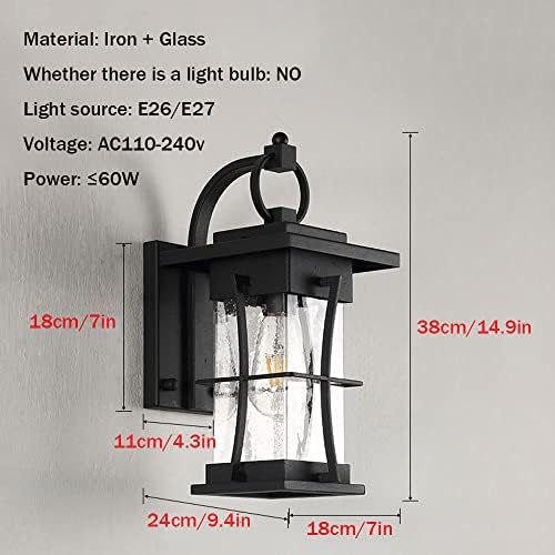 Nordic Outdoor Wall Lantern Waterproof Sconce Lighting Fixture Wall Mounted Lighting with Glass Shades Vintage Kerosene Style Wall Lamp for Porch Creative Cafe Balcony Patio - Image 5