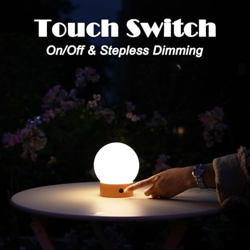 WEILAILUX Small Shower Lamp Waterproof, Cordless Globe Table Lamp (Black) - Image 5