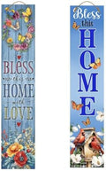 Briarwood Lane Spring Double Sided Reversible Pine Porch Leaner 47x9.5 Bless This Home For Spring Porch Leaner by BriarwoodLane