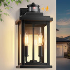 VIANIS 15 in Large Black Outdoor Motion Sensor Light, Exterior Lighting Fixtures Sconce, Dusk to Dawn Outdoor Lighting, Waterproof Front Porch Light for Garage, Patio, Doorway, Hardwired, Non-Solar by VIANISLIGHTING