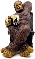 Bella Haus Bigfoot Garden Statue | Sasquatch Enjoying Morning Coffee | Whimsical Bigfoot Cabin Décor for Yard Patio Office or Home | Mythical Coffee-Loving Sasquatch Figurine | Hand-Painted Resin by BellaHausDesign
