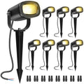 12W Low Voltage Landscape Lights 2700K Warm White LED Landscape Lighting IP65 Waterproof Spot Lights Outdoor Spotlights with Connectors for Garden Yard Tree, 8 Pack by Unknown