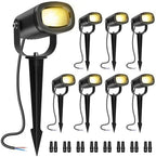 12W Low Voltage Landscape Lights 2700K Warm White LED Landscape Lighting IP65 Waterproof Spot Lights Outdoor Spotlights with Connectors for Garden Yard Tree, 8 Pack by Unknown