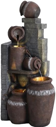 40''H 6-Tiers Fountain Outdoor, Water Fountains and Waterfalls - Image 6