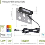 ASD LED 4 Inch Retaining Wall Light Fixture, Hardscape Paver Lighting | RGBW, App & Voice Control, Waterproof, ETL Listed | 2W 60LM RGB-2700K-6500K 12V | Landscape Step Illumination | Black, 8 Pack - Image 2