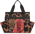 Leopard Rose Garden Tool Bag, Garden Tote Storage Bag with 10 Pockets, Indoor and Outdoor Leopard Print Gardening Tool Organizer for Women Men by CURLYOOT