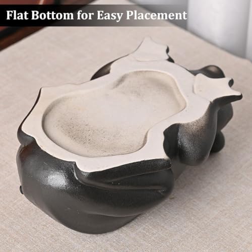 Ceramics Waterfall Frog Statue Fountain with Water Pump, Garden Pond Spitters, Automatic Circulation Water Landscaping Ornaments for Ponds, Patio and Courtyard(Black) - Image 6