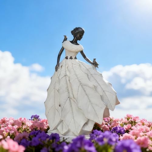 DiliComing Fairy Garden Statue Maiden Home Decoration 14.5 Inch Table Decor - Image 6