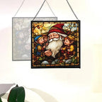 Gnome with Wisdom Sharing Stained Glass Suncatcher – Square Hanging Window Panel for Home, Garden, Nursery, Halloween, Christmas, Memorial Day – Whimsical Glass Art Gift for Gnome Lovers 8w975r - Image 4