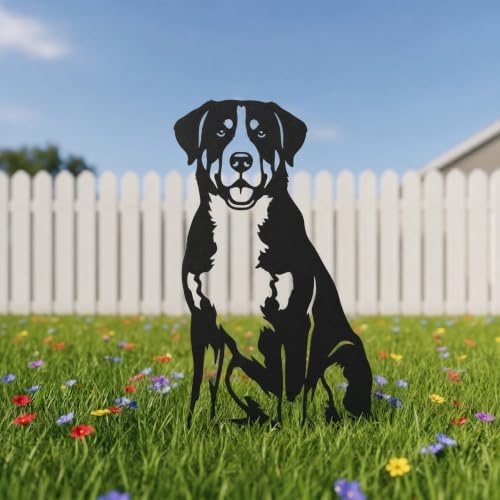 Dog Metal Garden Stake - Weatherproof Dog Silhouette Yard Art, Decorative Outdoor Sign for Lawn & Patio, Heartfelt Gift for Swiss Mountain Dog Lovers(Stand,14") - Image 2