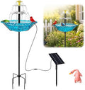 Solar Fountain for Bird Bath Outside, Power Panel and Pump with Metal Stakes for Garden Yard Decor (Blue) by HTWO