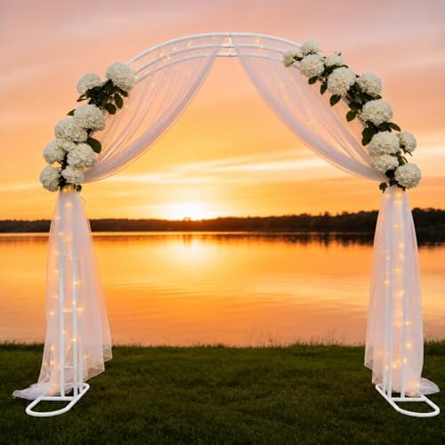 Metal Garden Arch, 98.5" W x 90.5" H Heavy Duty Metal Garden Arch Trellis for Climbing Plants (White, Arch) - Image 7