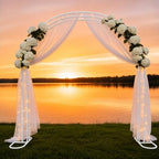 Metal Garden Arch, 98.5" W x 90.5" H Heavy Duty Metal Garden Arch Trellis for Climbing Plants (White, Arch) - Image 7