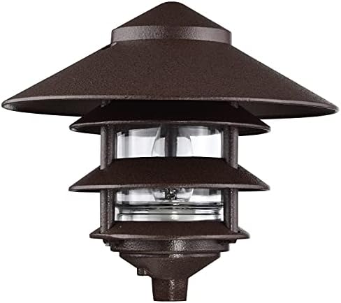 Nuvo SF76/637 One 2 Louver Hood Outdoor Pagoda Landscape Pathway Light, 3 Tier-Large, Old Bronze by Nuvo