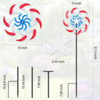 Red and Blue Metal Outdoor Wind Spinner with Stable Stake - Image 2