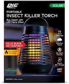 PIC Portable Bug Zapper, 600V Solar Powered Insect Trap & Fly Zapper for Outdoor Use, LED Flickering Flame, Activates Automatically in Dark, Weatherproof Outdoor Fly Trap, Kills Bugs on Contact - Image 2