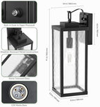 Outdoor Wall Lights, Exterior Lighting Fixtures with Water Ripple Shade 16" - Image 5