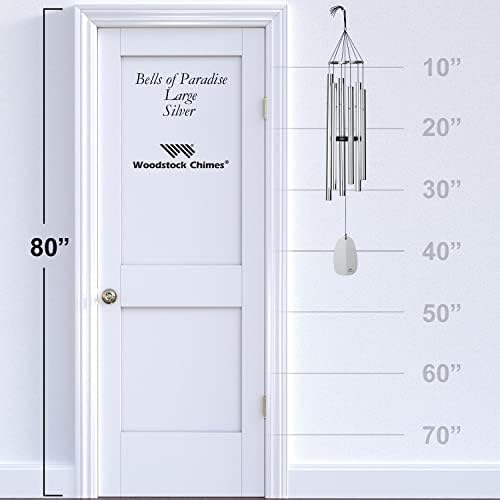 Woodstock Chimes Signature Collection, Bells of Paradise, Silver 44", Decor Designs Wind Chimes for Outdoor, Patio, Home or Garden Décor (BPLS) - Image 4