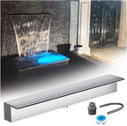 Outdoor Waterfall Fountain for Garden & Patio, 18in Wall Spout with Connector, Modern Embedded Design for Pond & Pool, Elegant Water Feature for Landscape by Unknown