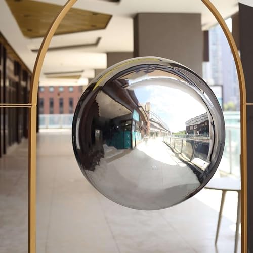 Tableclothsfactory Silver Stainless Steel Gazing Globe Mirror Ball, Reflective Shiny Hollow Garden Spheres - 20" - Image 7