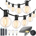 Yusist 200FT Solar String Lights Outdoor Waterproof with Remote,G40 Solar Powered String Lights with 60+3 LED Shatterproof Bulbs, Dimmable Solar Patio Hanging Lights for Outside Backyard Party by Yusist