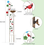 YADOOLIFE 57” Bird Bath with Garden Trellis for Climbing Plants Outdoor, Small Decorative Trellises Metal Birdbath Bird Baths, 1 Piece (Redbird) - Image 5