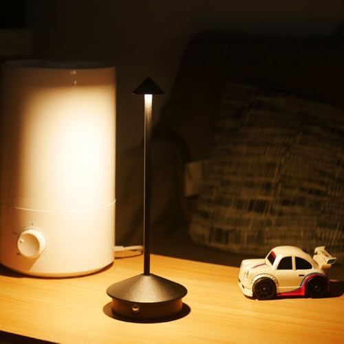 2 Pack Cordless LED Table Lamp, Rechargeable 5200mAH Battery Operated Lamp for Decor, 3 Color Stepless Dimming Desk Lamps, for Restaurant, Bedroom, Outdoor Camping, Coffee Shop, Night Light - Image 3