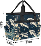 Dolphin Garden Tool Bag Organizer Heavy Duty Sea Ocean Theme Gardening Tote Bag with 10 Pockets for Women Men Gardening Gifts - Image 3