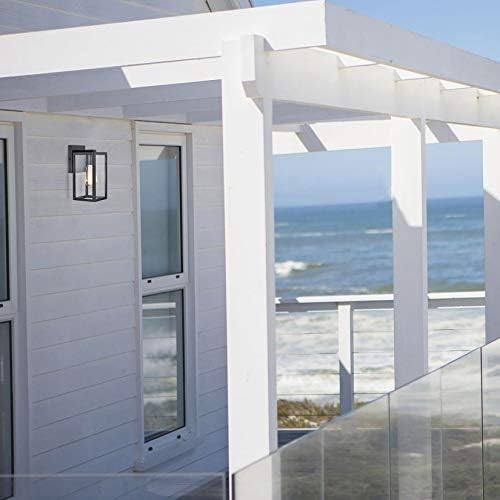 MICSIU 2 Pack 11“ Textured Black Modern Farmhouse Outdoor Light Fixture - Image 5