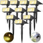 Solar Spot Lights Outdoor, 10 Packs/56 LED , Warm White Solar Spotlights by Katipeal